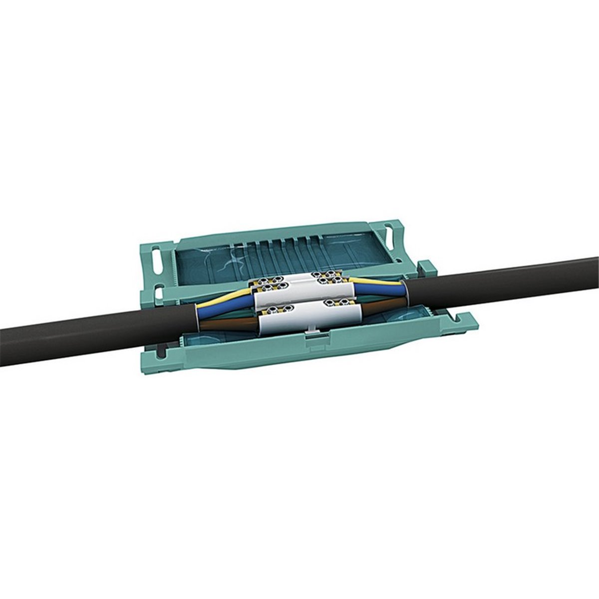 Gel cable joint with connectors Relifix V525-PP/SI-GN HellermannTyton