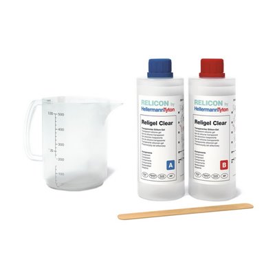 Silicone gel potting compound Religel Clear 500-SI-CL HellermannTyton, 500ml
