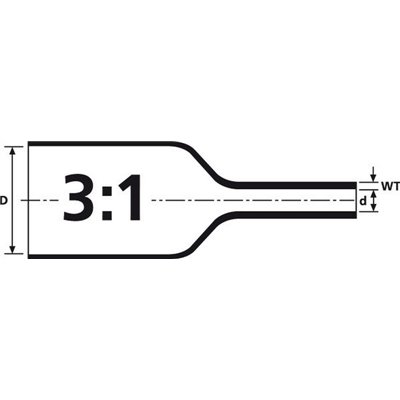 Heat shrinkable tubing for printing TCGT-3-1-3/1-PEX-RD 8x22m HellermannTyton