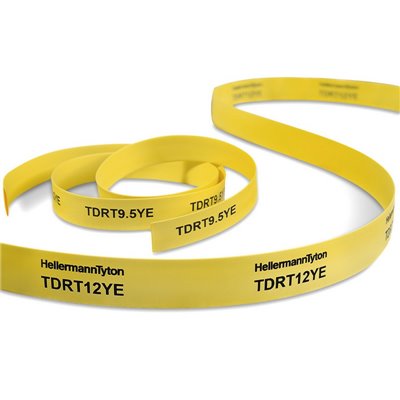 Koszulka termokurczliwa do nadruku TDRT18YE-PO-X-YE 20.1/9.53mm, 2x13m, żółta HellermannTyton