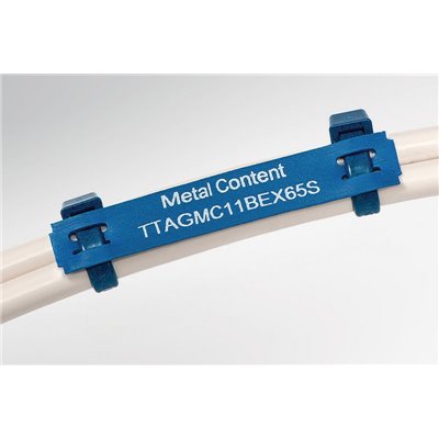 Identification tag TTAGMC11BEX100S-PO/MET-BU, with metal particles, 11x100mm, blue, 120 pcs. HellermannTyton
