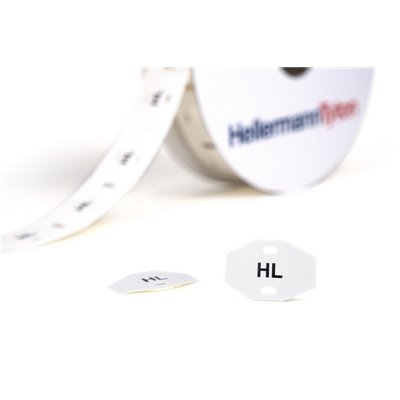 Identification tag TAGPU20X30-2-PUR-WH, 20x30mm, white, 1000 pcs. HellermannTyton