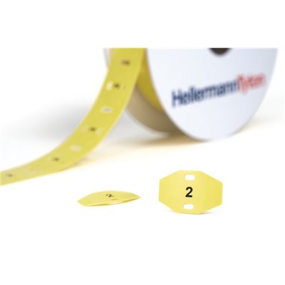 Identification tag TAGLF20x30-2-PO-X-YE, 20x30mm, yellow, 1000 pcs. HellermannTyton