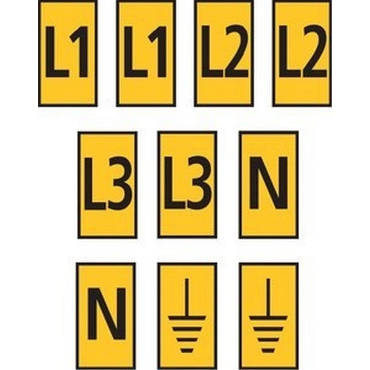 Cable markers set WIC3-L1L2L3N-Earth-PA-YE 100pcs. HellermannTyton