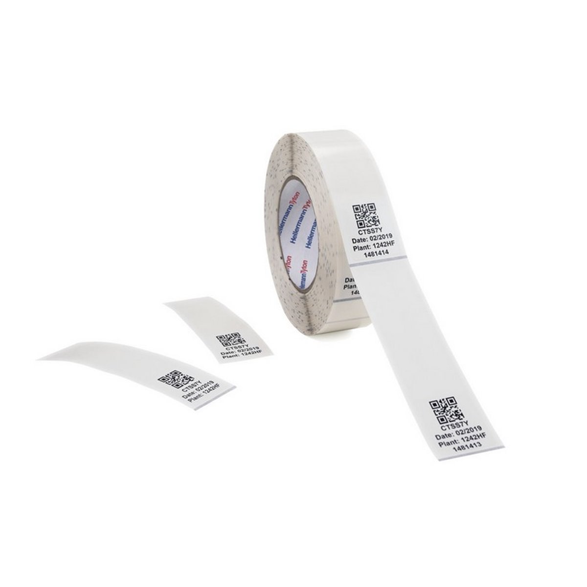 Self-laminating labels TAG32-230TD1-1232-CL/WH, 32x228.6mm, white-transparent, 400 pcs. HellermannTyton