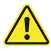 Warning sign WS1-B-150-YE, 12.5mm, yellow with black print, 100 pcs. HellermannTyton