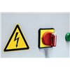 Warning sign WS4-A-150-YE, 100mm, yellow with black print, 30 pcs. HellermannTyton