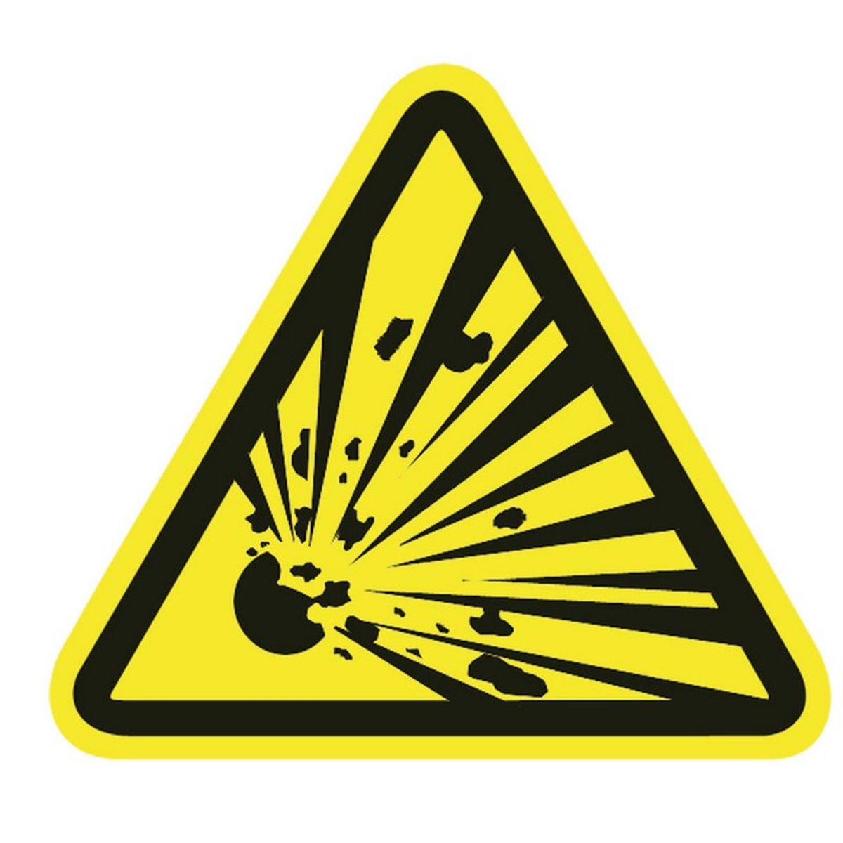Warning sign WS4-E-150-YE, 100mm, yellow with black print, 30 pcs. HellermannTyton