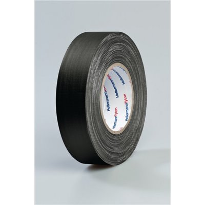 Textile tape HTAPE-TEX-19x50-CO-BK, 19mm x 50m, black HellermannTyton