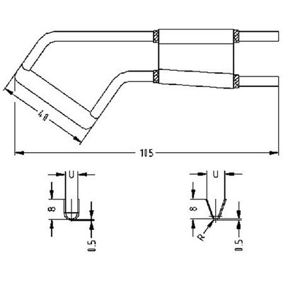 Heating fork KM 40x105mm HSGM