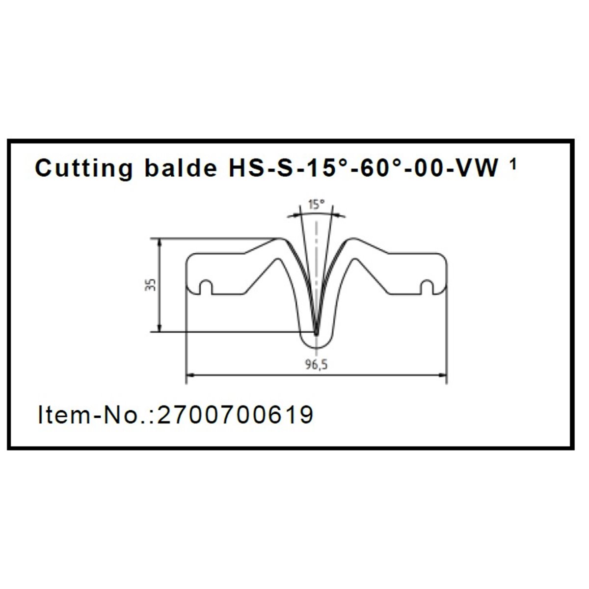 Ostrze termiczne HS-S-15°-60° HSGM