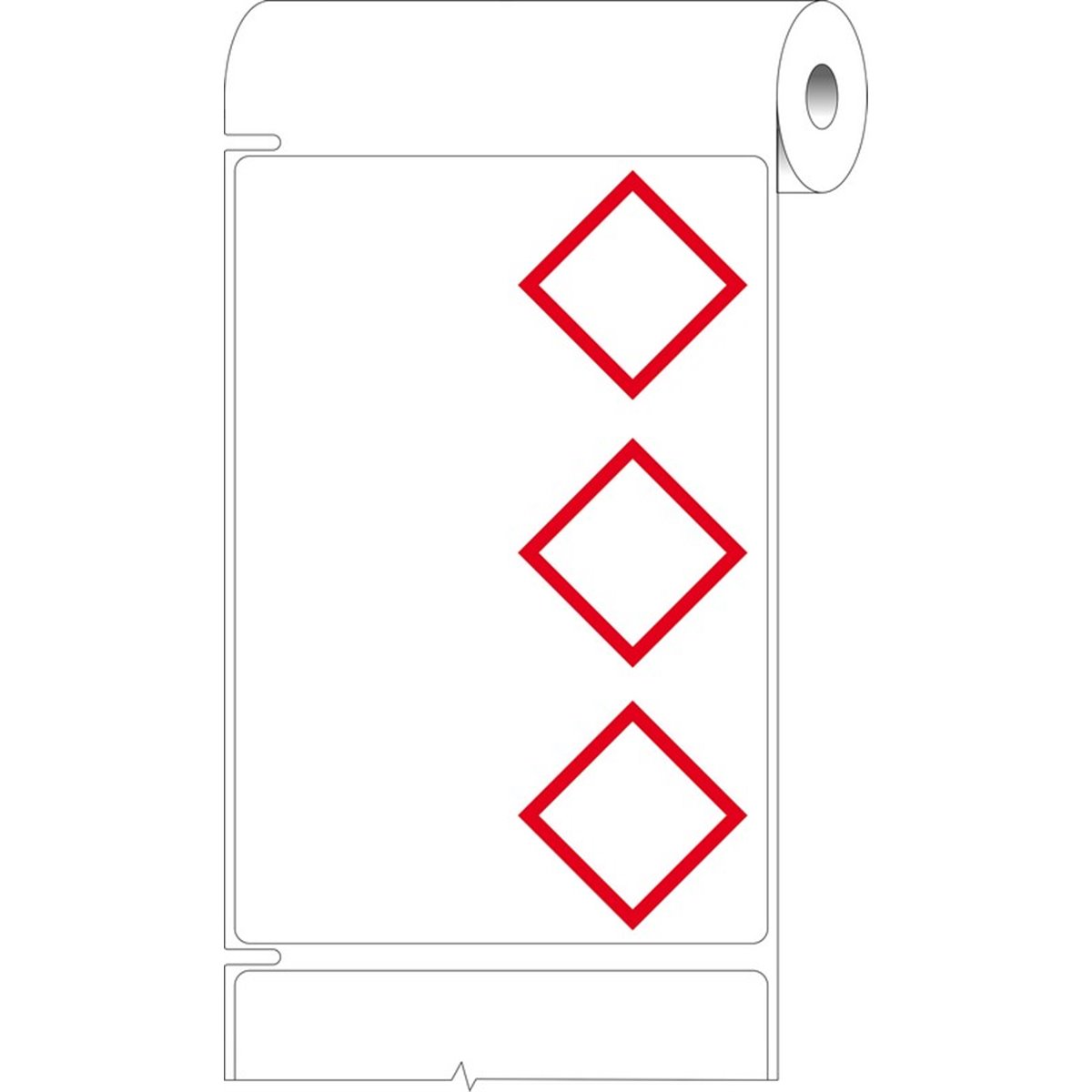 THTCLP-L-L3B-7594-0.5 Labels for CLP-GHS hazardous substances, Red on White, 500 pc Brady