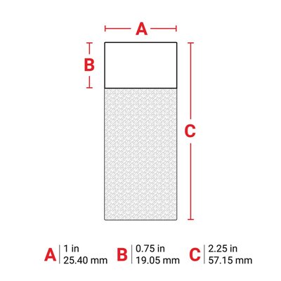 THT-64-427-3 Thermal Transfer Printable Labels, White, Transparent, 3000 pc Brady