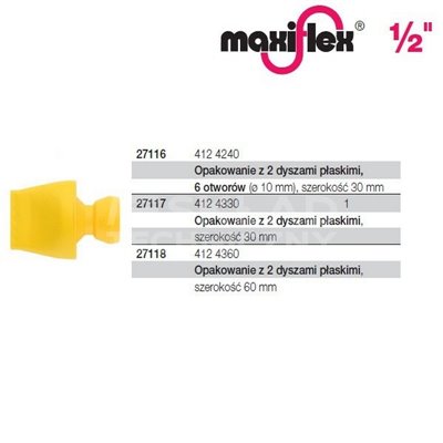 Package of 2 flat nozzles 30mm 412 4330 maxiflex 1/2'' Wiha 27117.