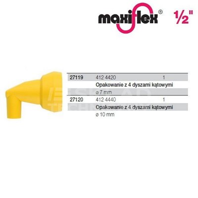 Pack of 4 Maxiflex 1/2'' 10mm angled nozzles, reference number 412 4440, by Wiha (27120).