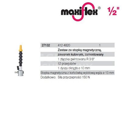 A set with a magnetic base and ball valve 412 4820 Maxiflex 1/2'' Wiha 27132.