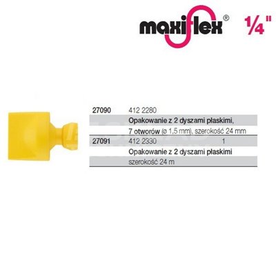 Pack of 2 flat nozzles 24mm/7 holes. 412 2280 Maxiflex 1/4'' Wiha 27090.