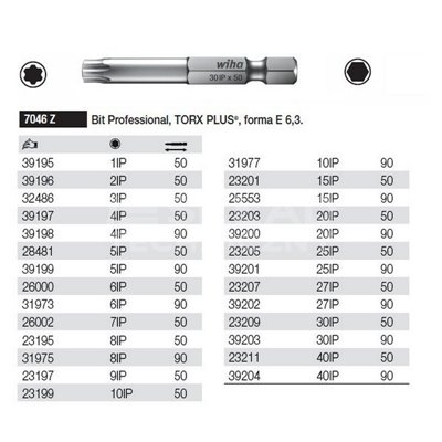 Bit Professional Torx Plus E 6.3 7046Z 5IPx50mm Wiha 28481.