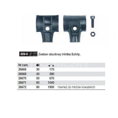 Set of Safety Hammer Case 829-0 30mm Wiha 26668.