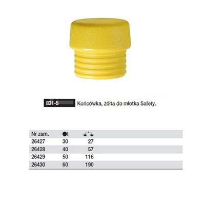 Yellow end for Safety 831-5 hammer 50mm Wiha 26429.