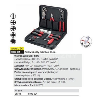 Mixed Quality Selection tool set 9300-024 30pcs. by Wiha 36388.