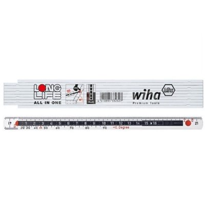 Longlife All in One folding ruler 2m 41020054 10 sections red/black Wiha 37067