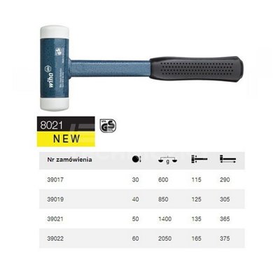 The Safety non-recoil hammer with a 50mm steel handle 8021 by Wiha 39021.