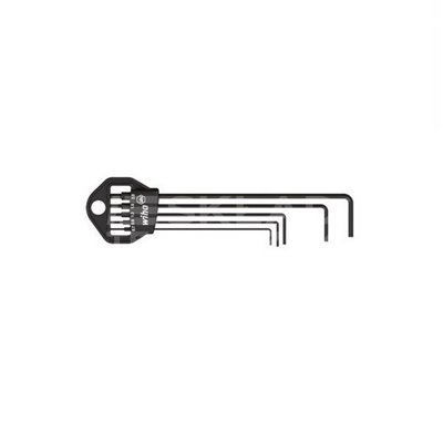 Set of hexagonal pin keys in Classic 352HM5B 5-piece handle. Wiha 06382.