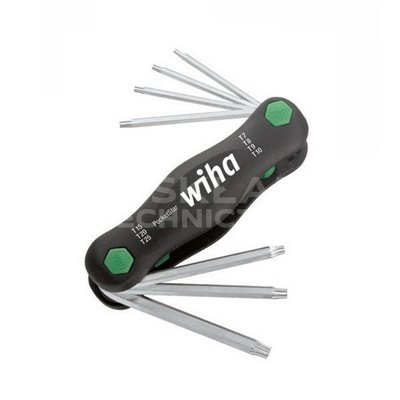 Foldable Torx PocketStar SB363P7 handle in a 7-piece blister pack by Wiha 23053.