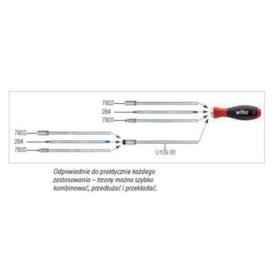 Double-sided Tamper Resistant Torx SYSTEM 6 284 Shaft T10H-T15H 150mm Wiha 27632.