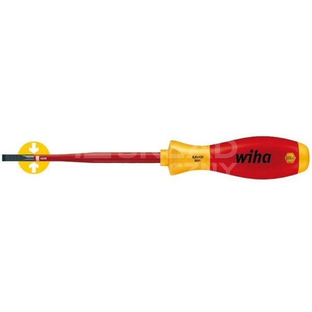 SoftFinish electric slimFix VDE 3201 4.5 125mm flat screwdriver by Wiha 35501.