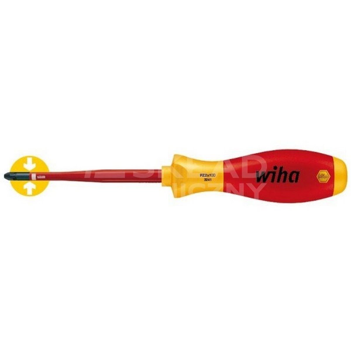 Pozidriv SoftFinish electric slimFix VDE 3241 PZ1 80mm screwdriver from Wiha 35395.