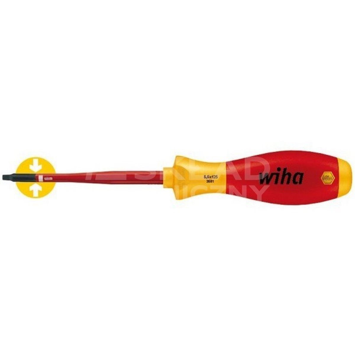 SoftFinish Electric SlimFix VDE 3581 2 125mm Robertson Square Screwdriver by Wiha 35505.