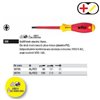 Flat/Pozidriv SoftFinish electric Xeno VDE 328 SL/PZ1 80mm screwdriver Wiha 30700.