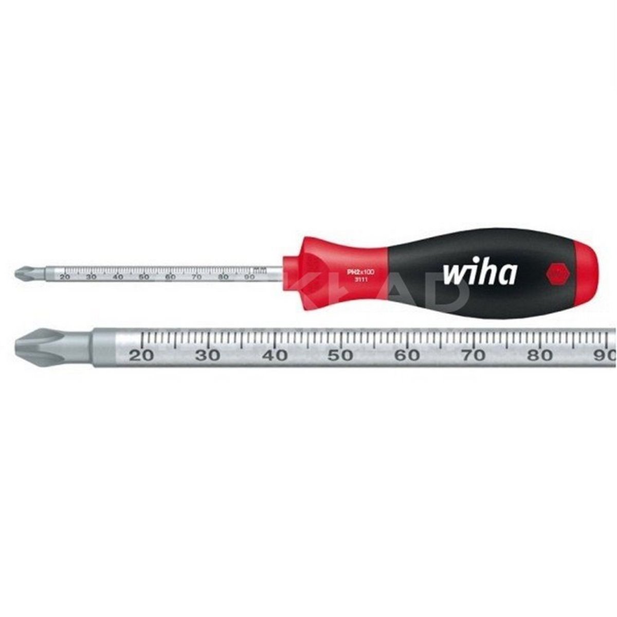 SoftFinish 3111 PH1 Phillips Screwdriver 80mm Wiha 36072 with Scale