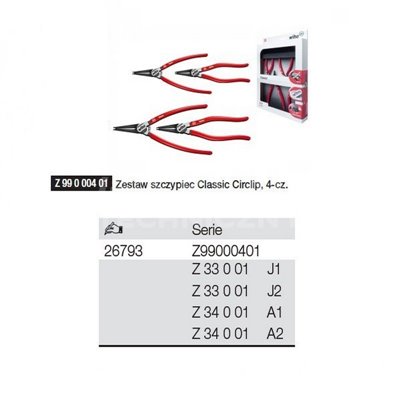 Classic Circlip pliers set Z99000401 4pcs. Wiha 26793.