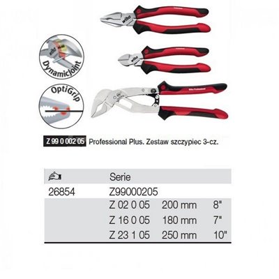 Professional Plus Z99000205 3-piece pliers set by Wiha 26854.