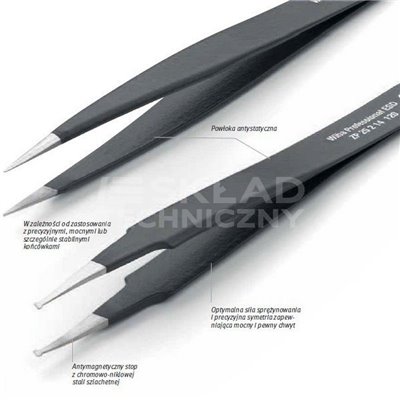 Special SMD Professional ESD Tweezers ZP24014 12 120mm Wiha 32338.