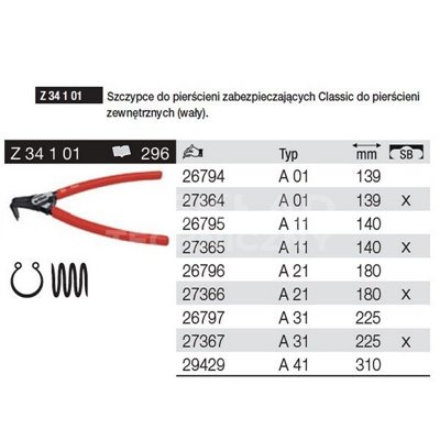 Classic ring pliers Z34101 A41 310mm Wiha 29429.