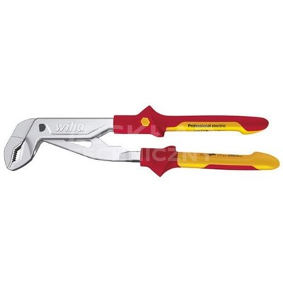 Adjustable insulated Professional electric VDE Z21006 pliers, 250mm, packaged in a blister pack by Wiha 38631.
