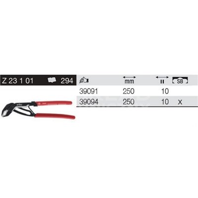 Adjustable QuickFix Classic Pliers Z23101 250mm, packaged in a Wiha 39094 blister pack.