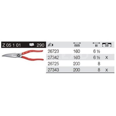 Semi-circular pliers with cutting edges Classic Z05101 160mm in Wiha 27342 blister pack.