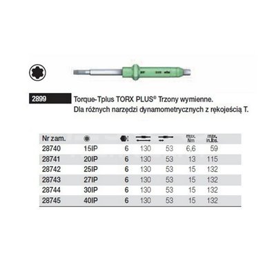 Torx Plus Torque-Tplus 2899 27IPx130mm interchangeable shank, Wiha 28743.