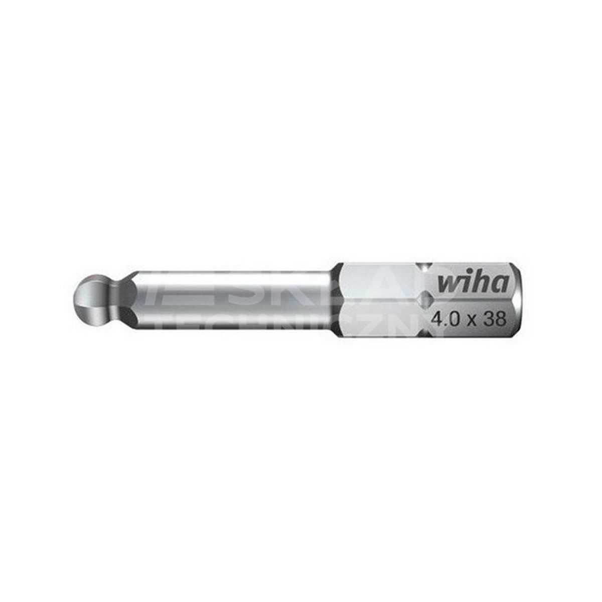 Spherical head standard bit, C form, 6.3 size, 7017Z model, 1.5x38mm, made by Wiha and with product code 01734.