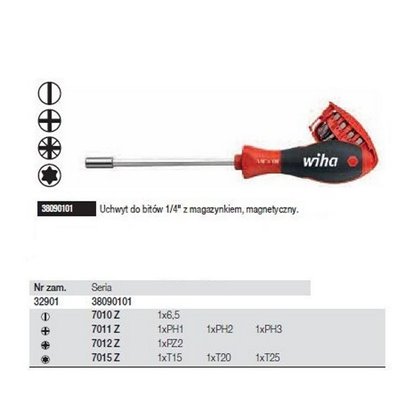 SoftFinish screwdriver with magazine 8pcs mix 38090101 Wiha 32901