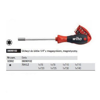 SoftFinish 8-piece Torx screwdriver with magazine 38090102 Wiha 32902.