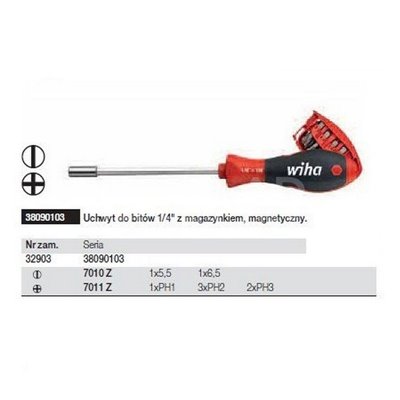 SoftFinish screwdriver with magazine 8pcs PŁ/PH 38090103 Wiha 32903.