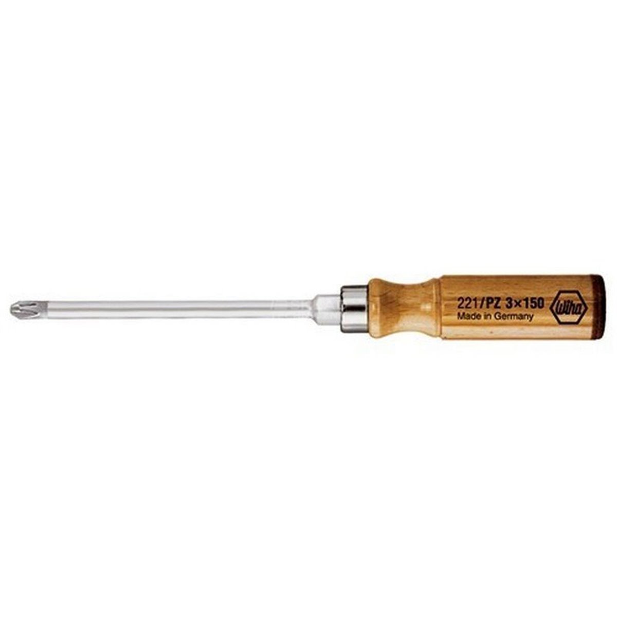 Screwdriver with wooden handle Pozidriv PZ1 80mm 221 Wood Wiha 00412