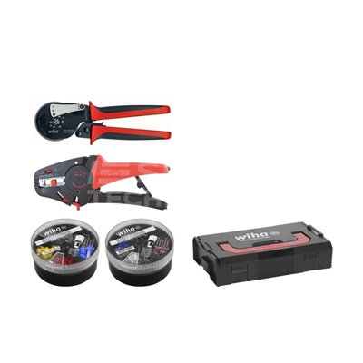 Wiha Stripping and crimping tool set 5-pcs. with wire end ferrules 500 pcs. colour code DIN in L-Boxx Mini (43987)