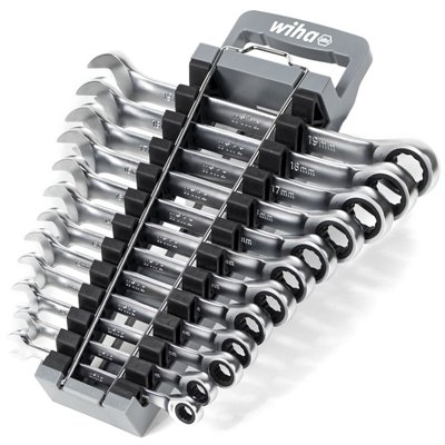 Wiha Ring ratchet open-ended spanner set 13 pcs. with holder (44665)